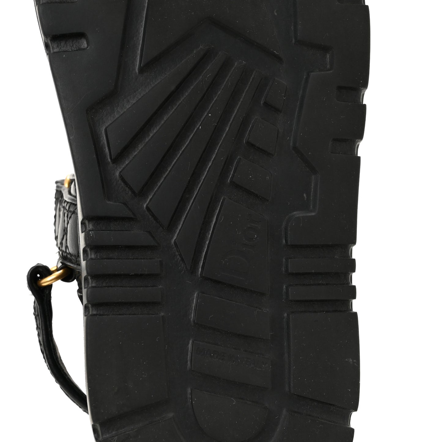 Calfskin Cannage Dioract 10mm Sandals 38.5 Black
