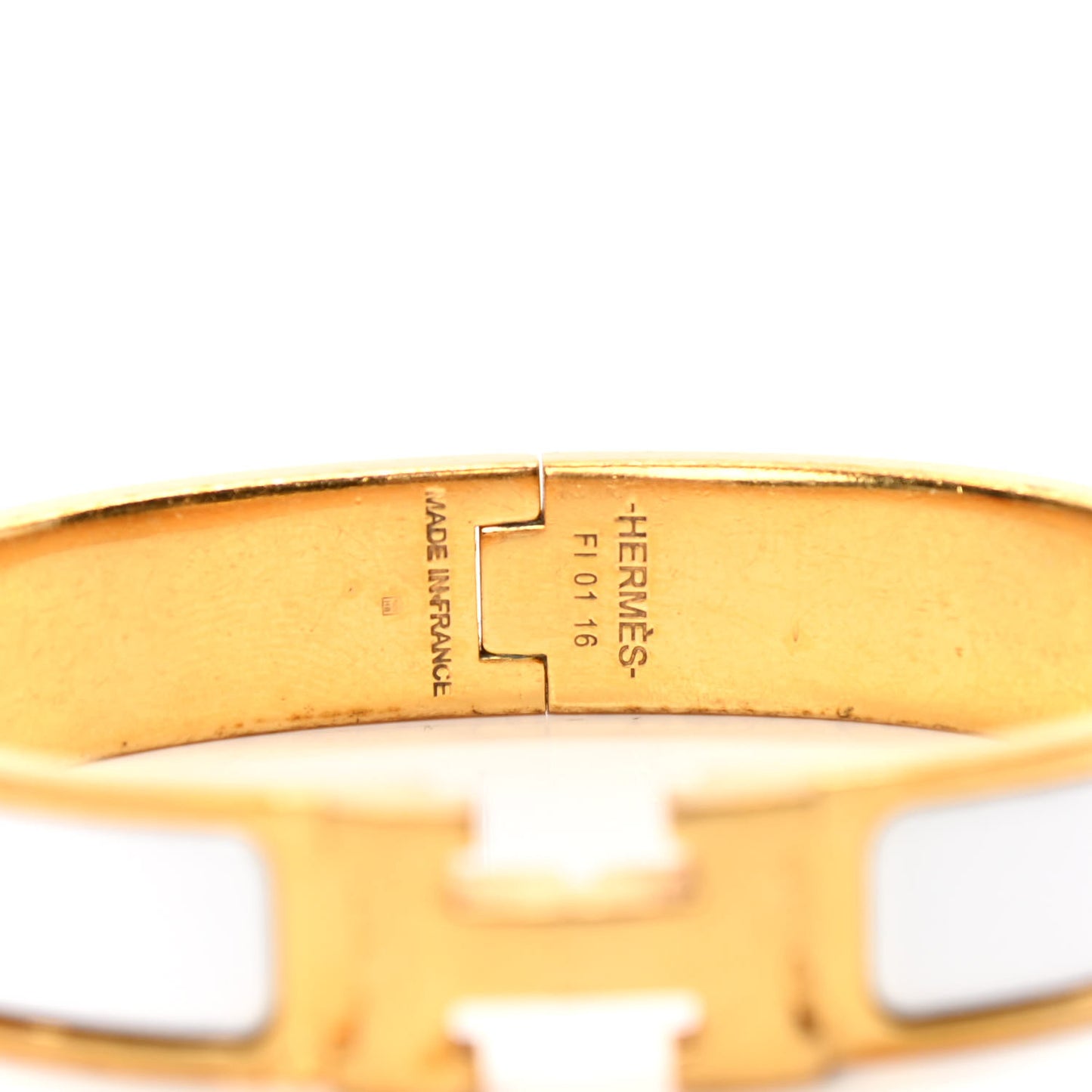 Enamel Narrow Clic Clac H Bracelet PM White