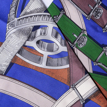 Hermes Silk Cavalcadour Maxi Twilly Bleu 4 of 6