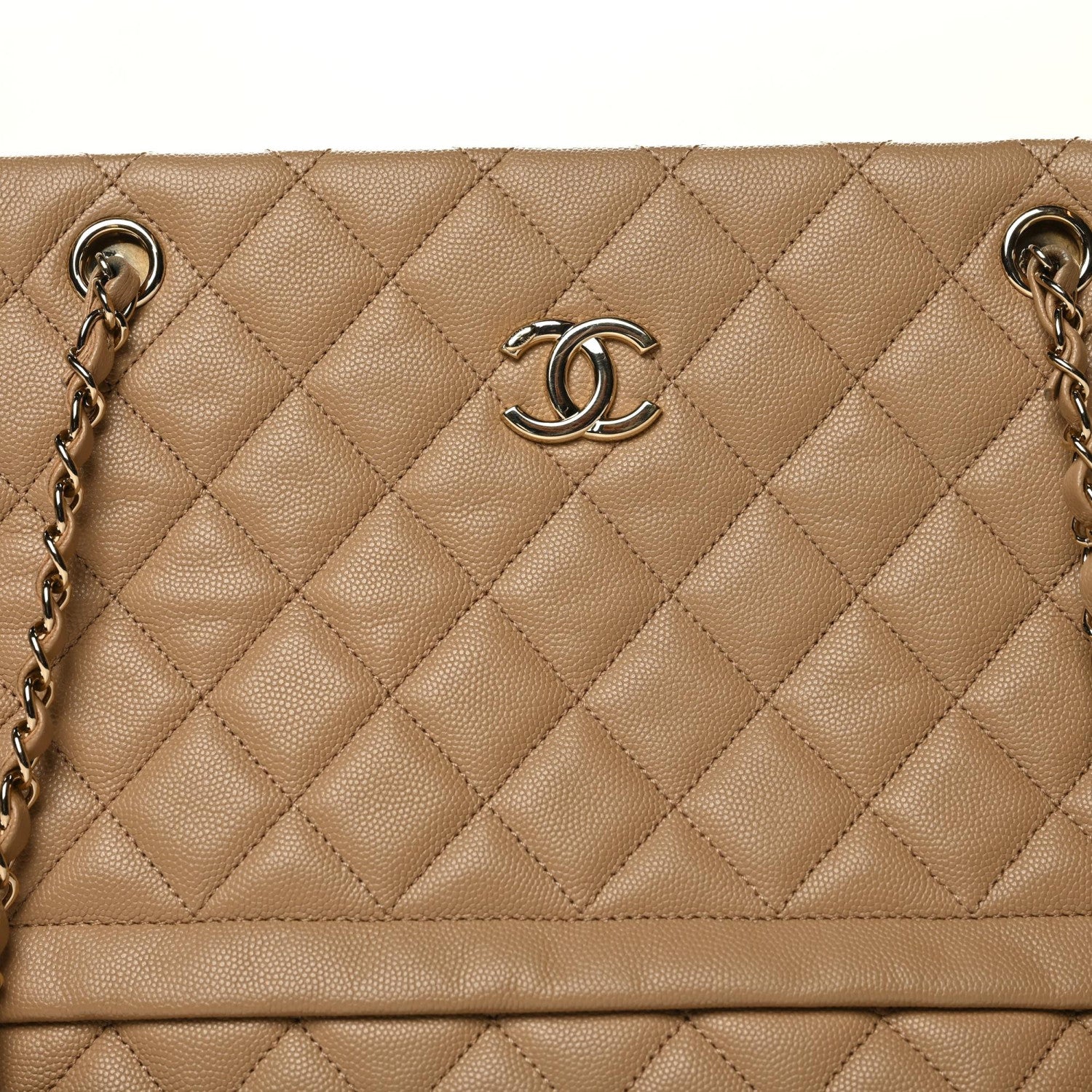 Chanel Caviar Quilted Rolled Up Tote Beige 10 of 10