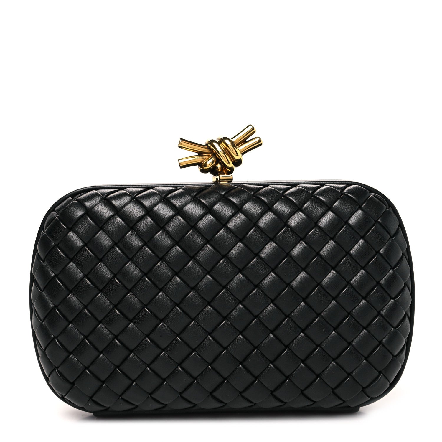 Bottega Veneta Nappa Intrecciato Knot Clutch Black 1 of 8