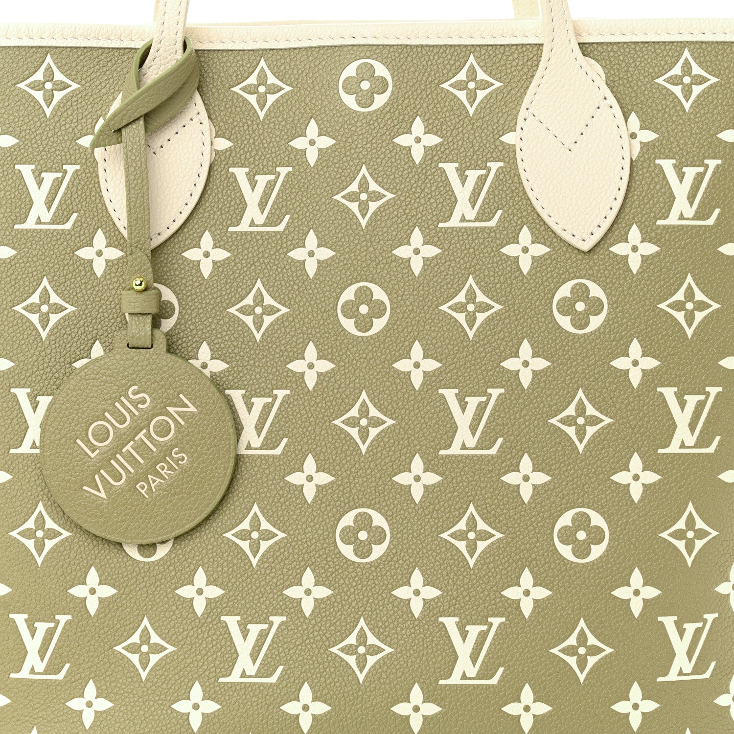 Louis Vuitton Empreinte Monogram Spring In The City Neverfull MM Kaki Beige Cream 7 of 9