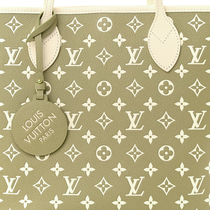 Louis Vuitton Empreinte Monogram Spring In The City Neverfull MM Kaki Beige Cream 7 of 9