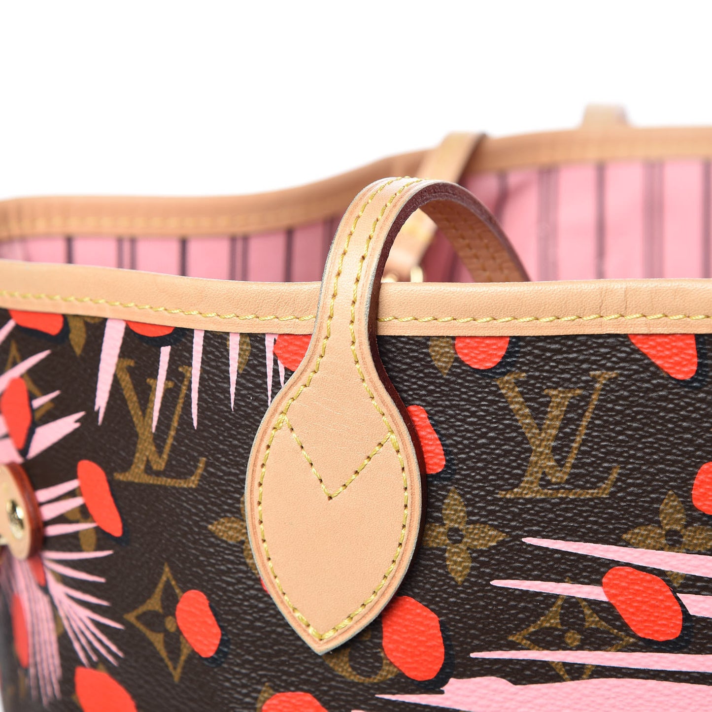 Monogram Jungle Dots Neo Neverfull MM Sugar Pink Poppy