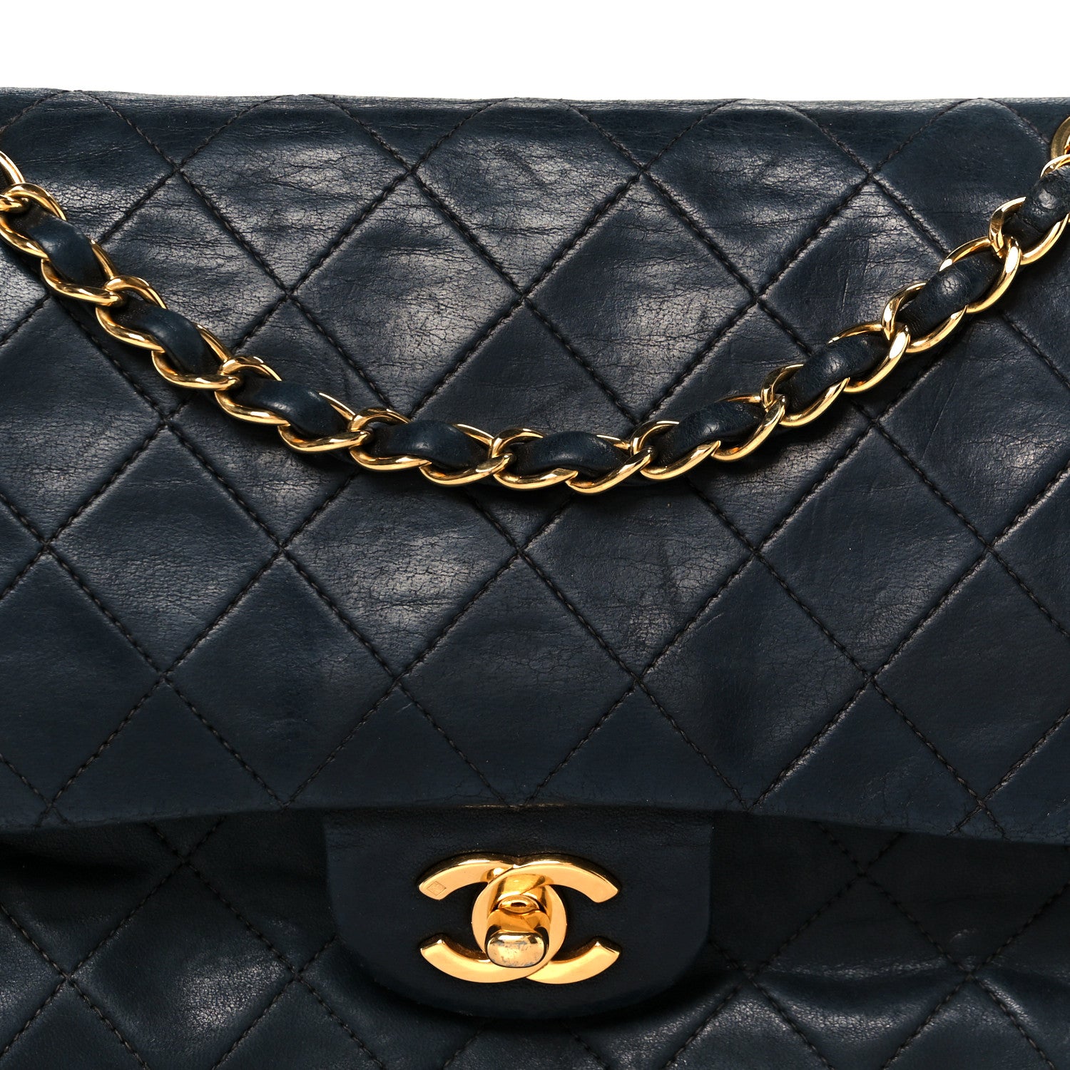Chanel Lambskin Quilted Medium Double Flap Black 10 of 12