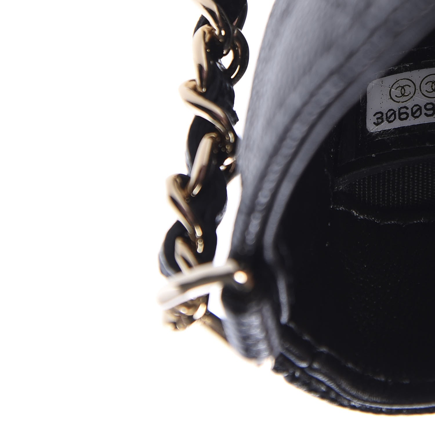 Chanel Caviar Quilted French New Wave Phone Holder With Chain Black 9 of 11