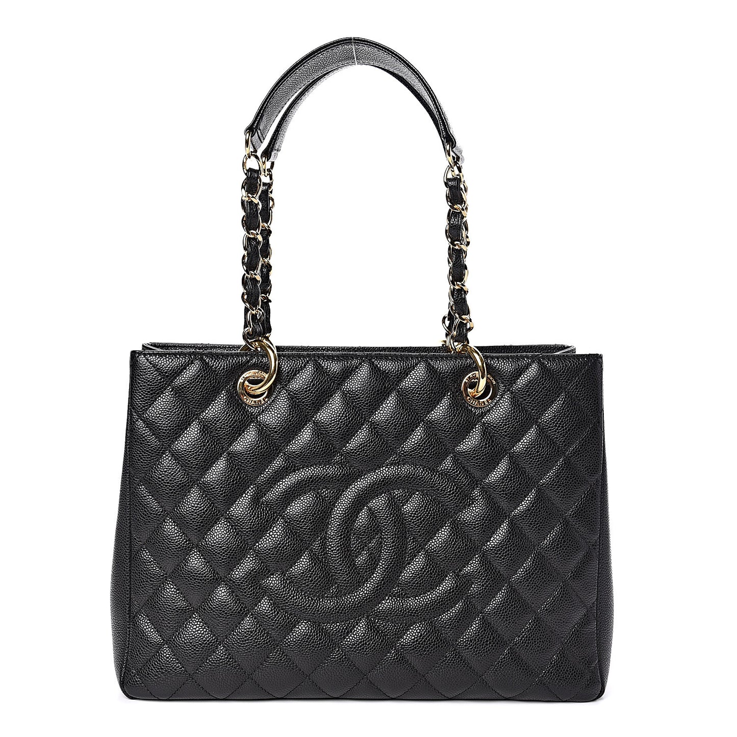 Caviar Quilted Grand Shopping Tote GST Black