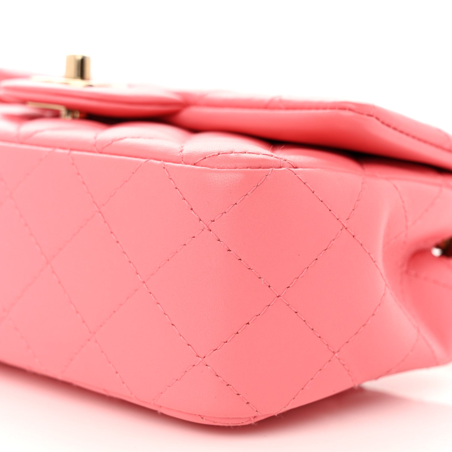 Chanel Lambskin Quilted Mini Rectangular Flap Pink 10 of 11
