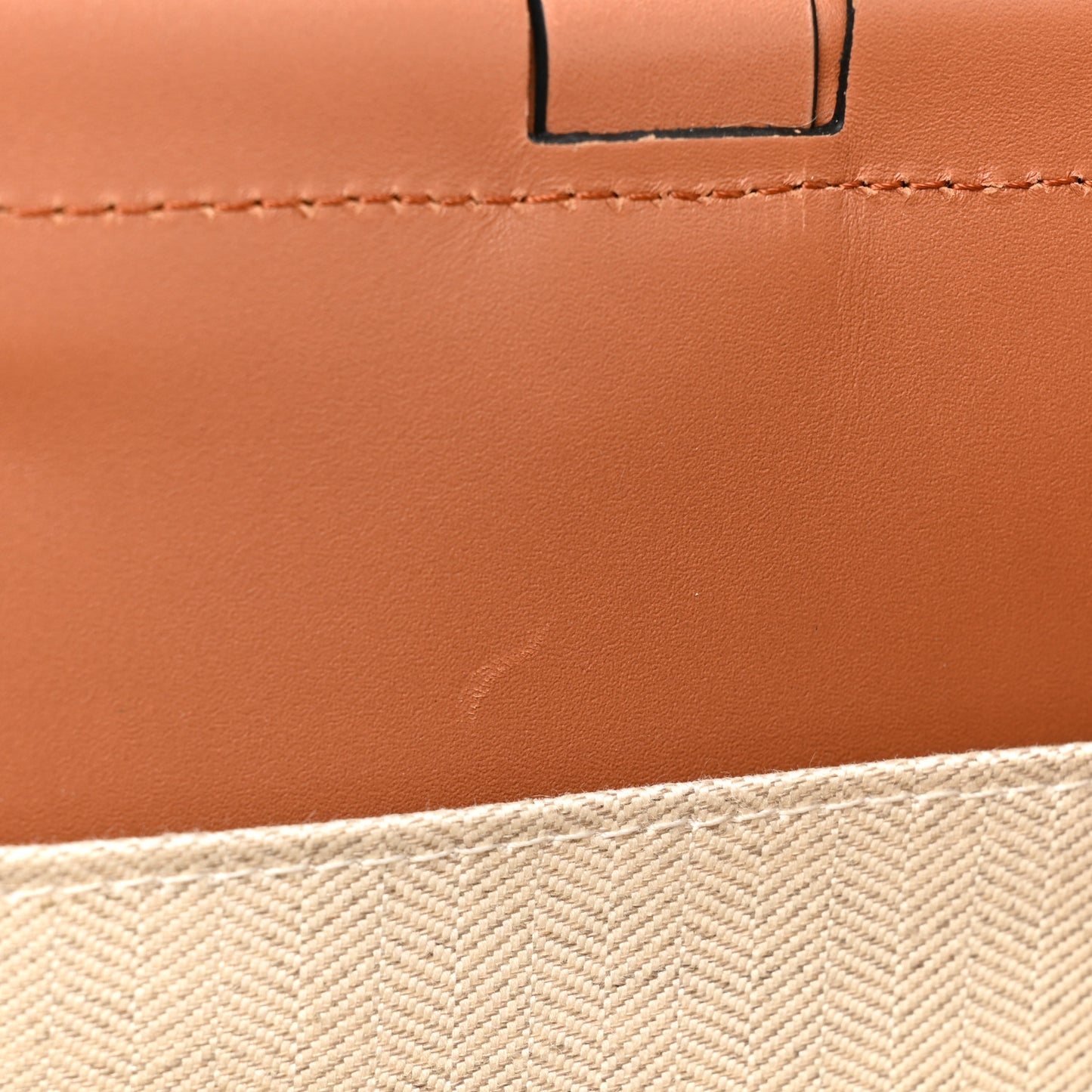 Canvas Calfskin Small Cushion Tote Beige