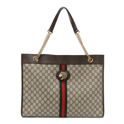 Gucci GG Supreme Monogram Large Rajah Chain Tote Beige New Acero 4 of 11