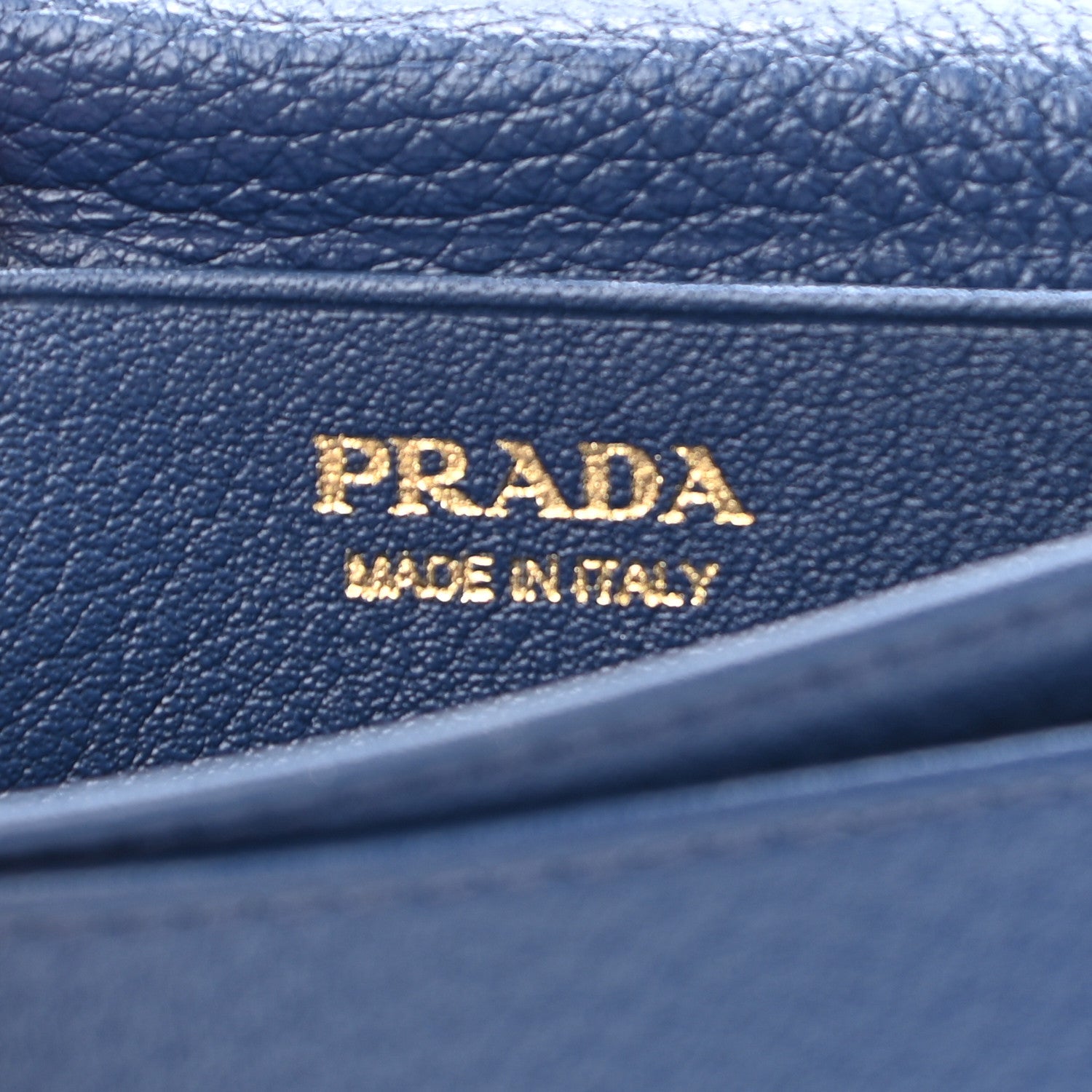 Prada Vitello Grain Move Card Holder Bluette 6 of 8