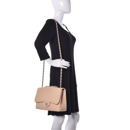 Chanel Caviar Quilted Jumbo Single Flap Beige Clair 2 of 13