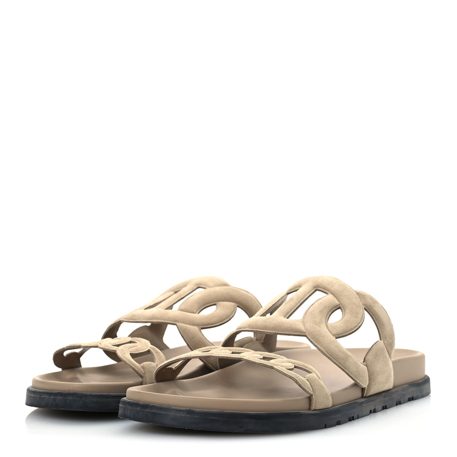 Hermes Suede Goatskin Extra Sandals 39 Beige Argile 4 of 14
