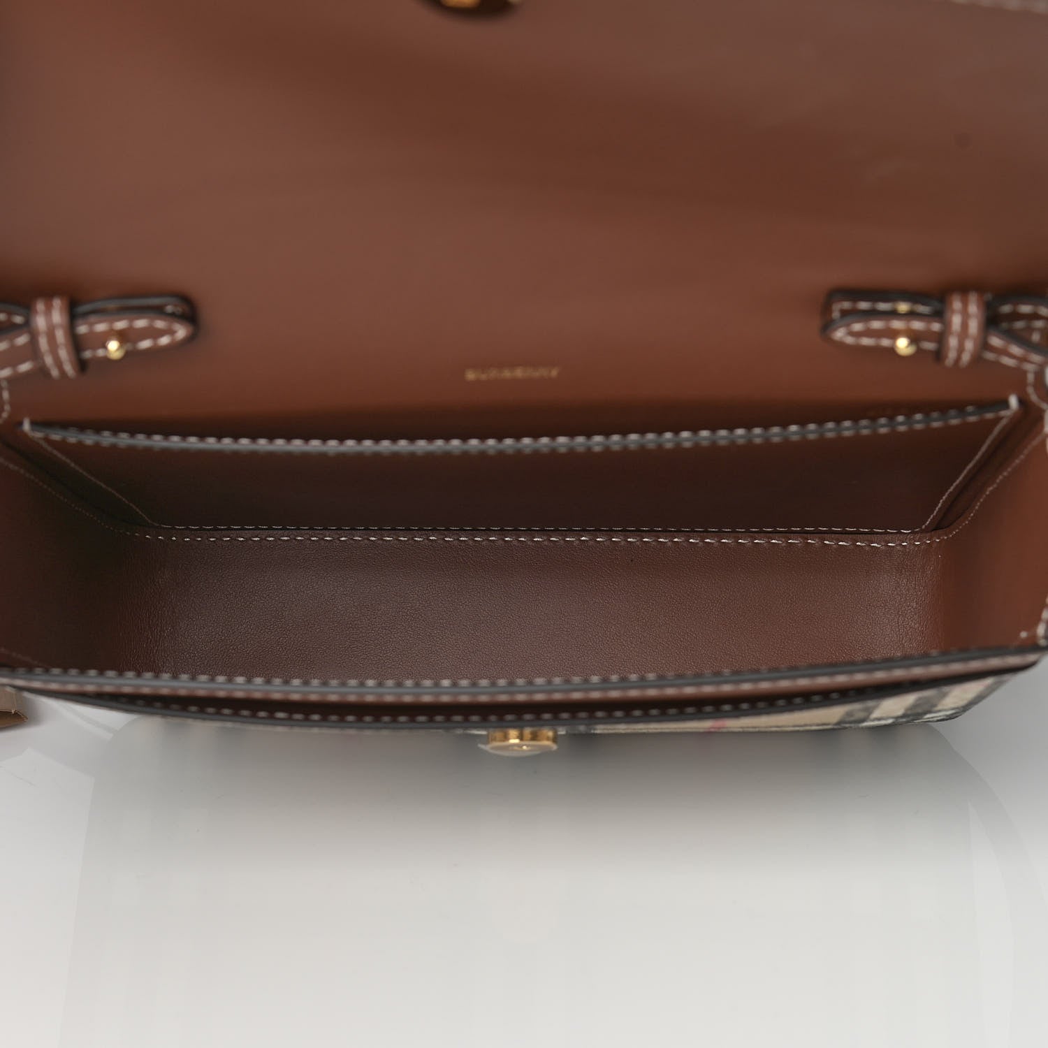 Burberry Calfskin Vintage Check New Hampshire Bag Archive Beige Tan 5 of 10