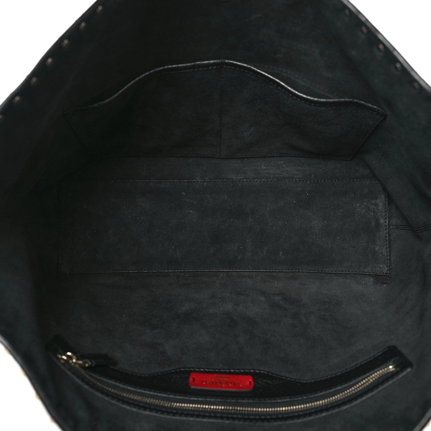 Valentino Garavani Grained Calfskin Rockstud Shoulder Tote Black 5 of 10