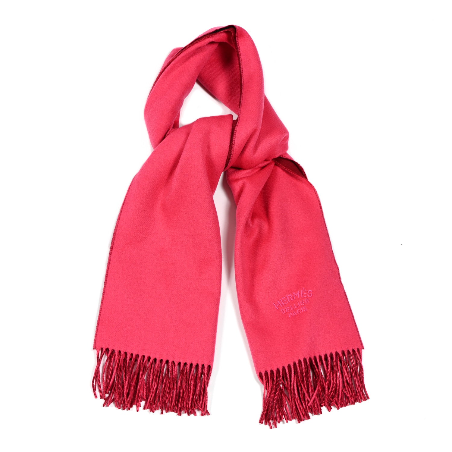 Hermes Cashmere Fringe Double Face Stole 1 of 4