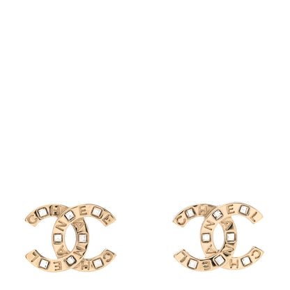 Chanel Crystal CC Logo Earrings Gold 1 of 4