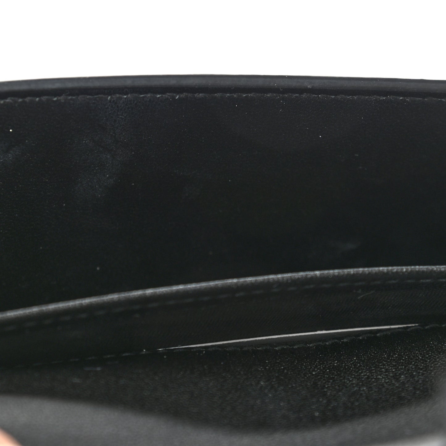 Grained Calfskin Saddle Chain Wallet Pouch Black