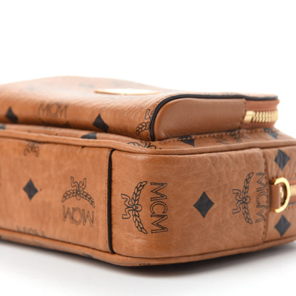 MCM Visetos Klassik Crossbody Bag Cognac 7 of 9