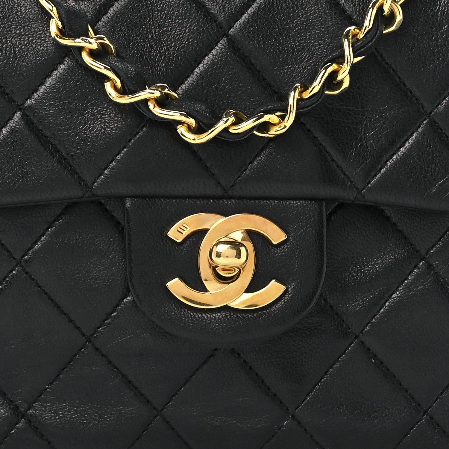 Chanel Lambskin Quilted Mini Square Flap Bag Black 9 of 12