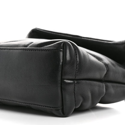 Saint Laurent Lambskin Quilted Toy Loulou Puffer Monogram Monochrome Chain Satchel Black 10 of 10