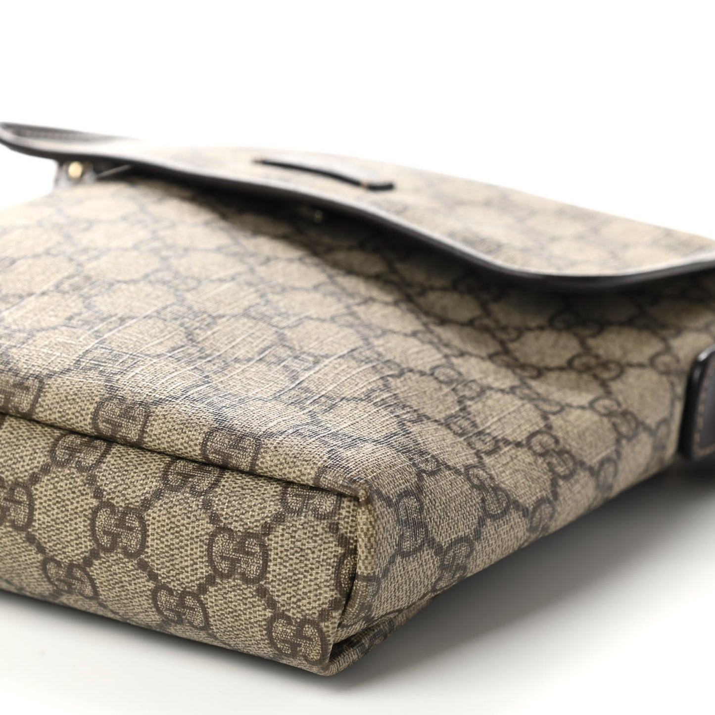 GG Plus Monogram Small Flap Messenger Bag Beige Dark Brown