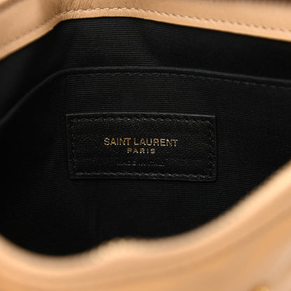 Saint Laurent Calfskin Matelasse Chevron Monogram A5 Wristlet Dune 6 of 8