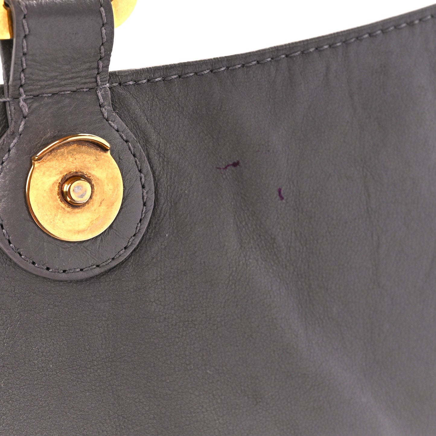 Crushed Calfskin Medium Crush Chain Bag Dark Grey