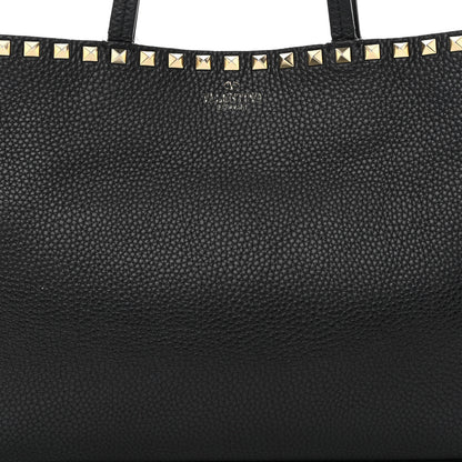 Valentino Garavani Grained Calfskin Small Rockstud Shoulder Tote Black 7 of 20