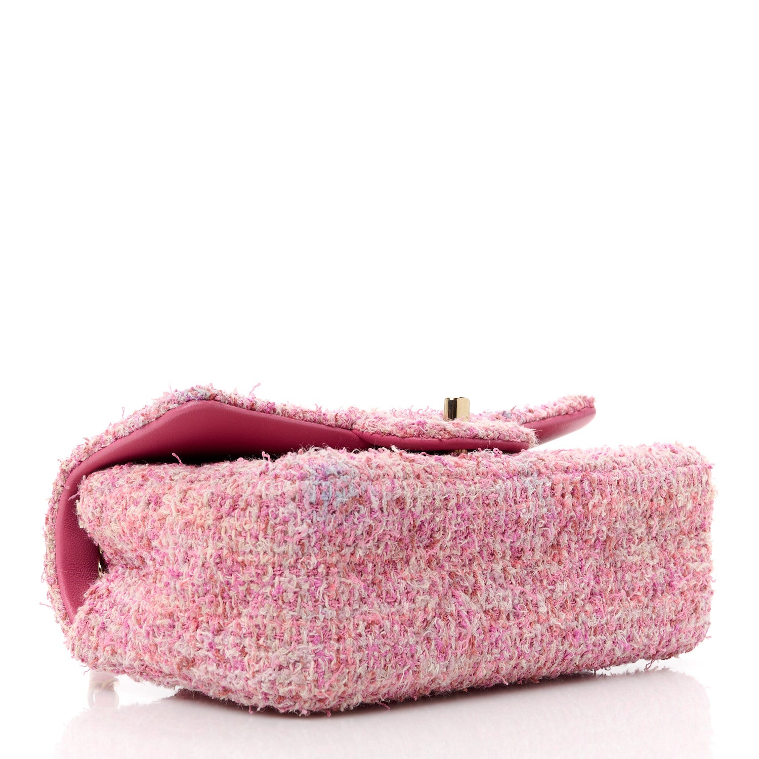 Chanel Tweed Quilted Mini Rectangular Flap Pink Orange White 4 of 15