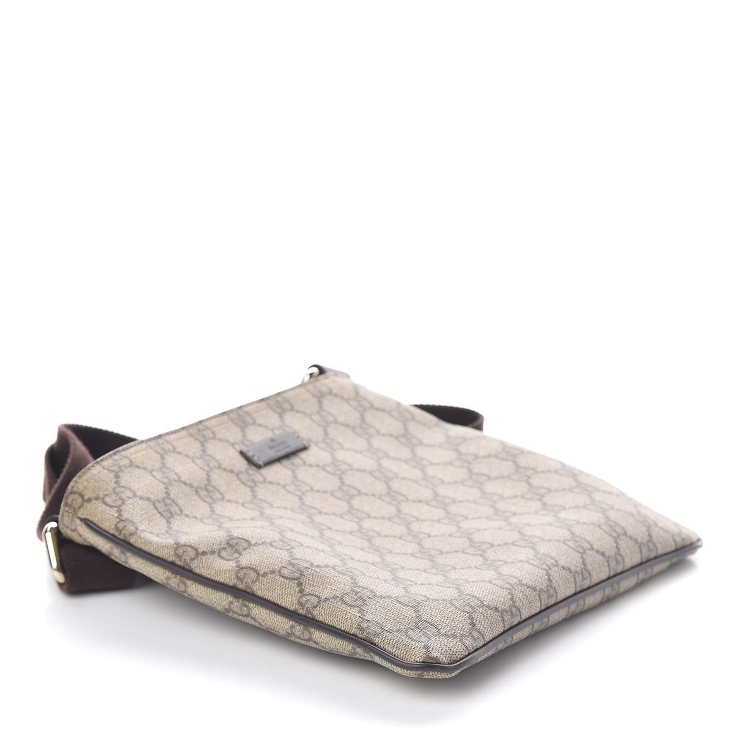 GG Supreme Monogram Small Flat Messenger Bag Dark Brown
