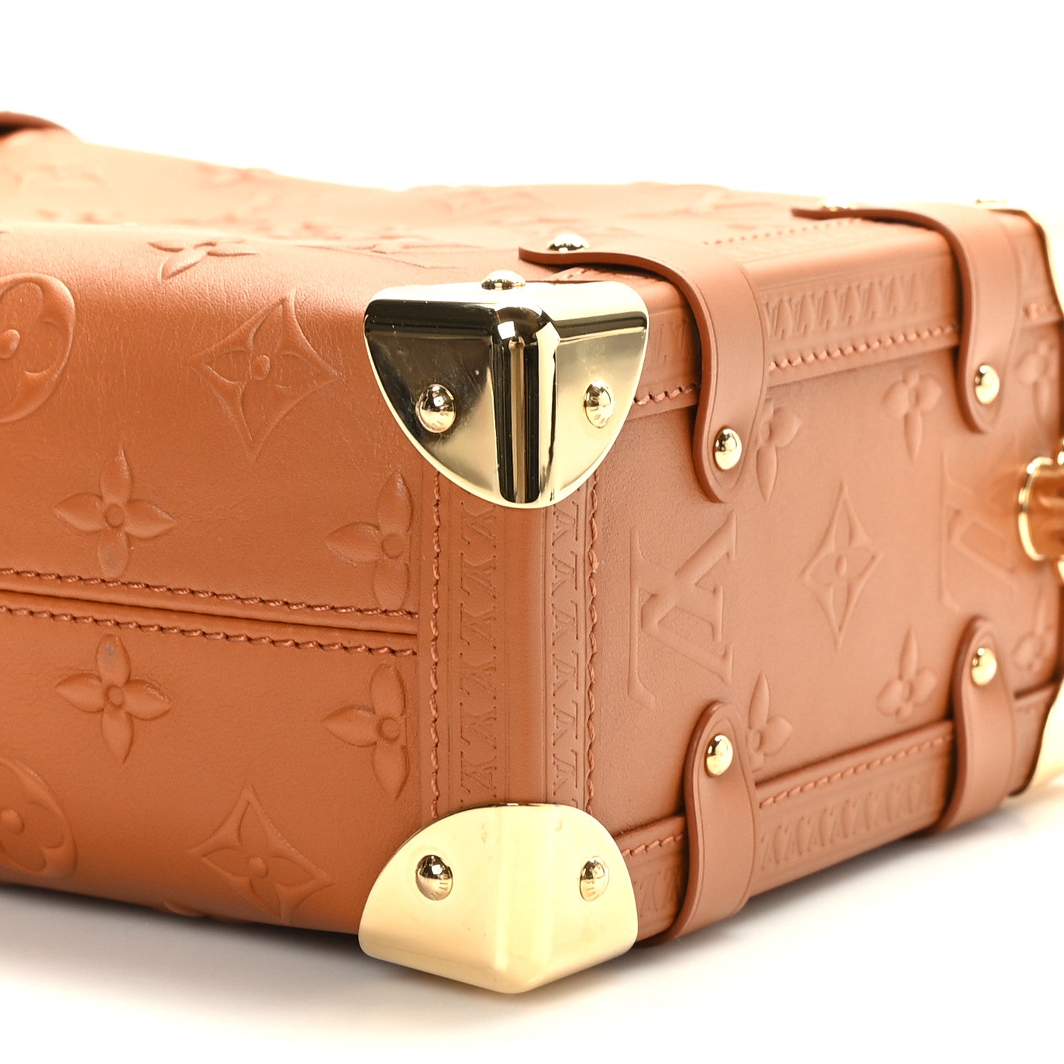Louis Vuitton Calfskin Debossed Monogram Side Trunk Tan 8 of 8