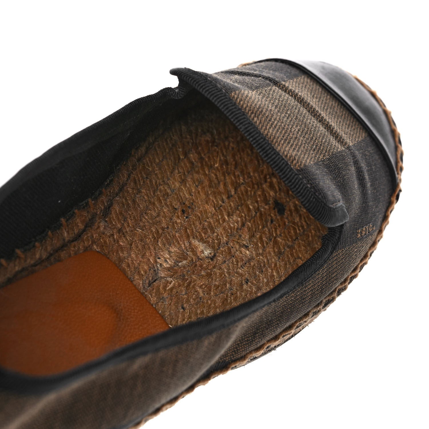 Fendi Canvas Pequin Espadrilles 38 Tobacco Black 9 of 11