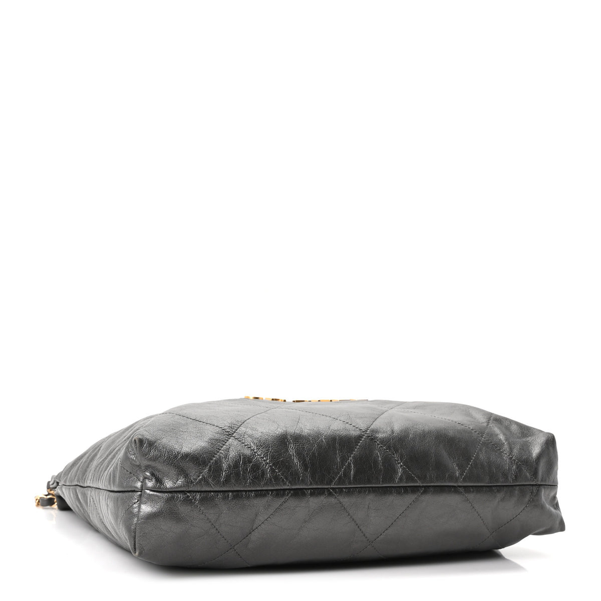 Metallic Calfskin Quilted Chanel 22 Ruthenium