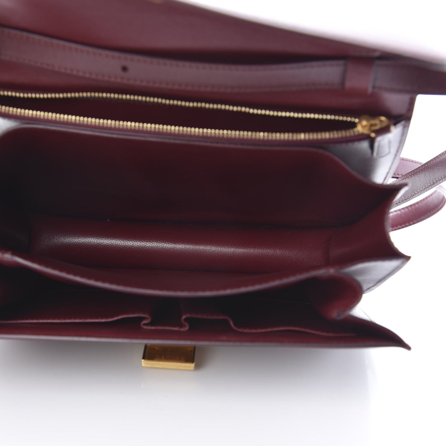 Box Calfskin Medium Classic Box Flap Bag Burgundy