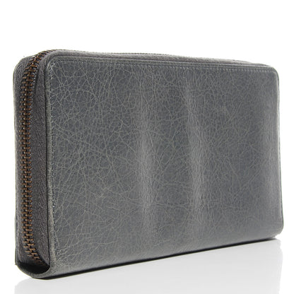 Balenciaga Agneau Classic Hardware Continental Zip Around Wallet Gris Tarmac 3 of 8