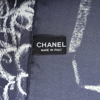 Chanel Silk Chalk Print Scarf Multicolor 3 of 4