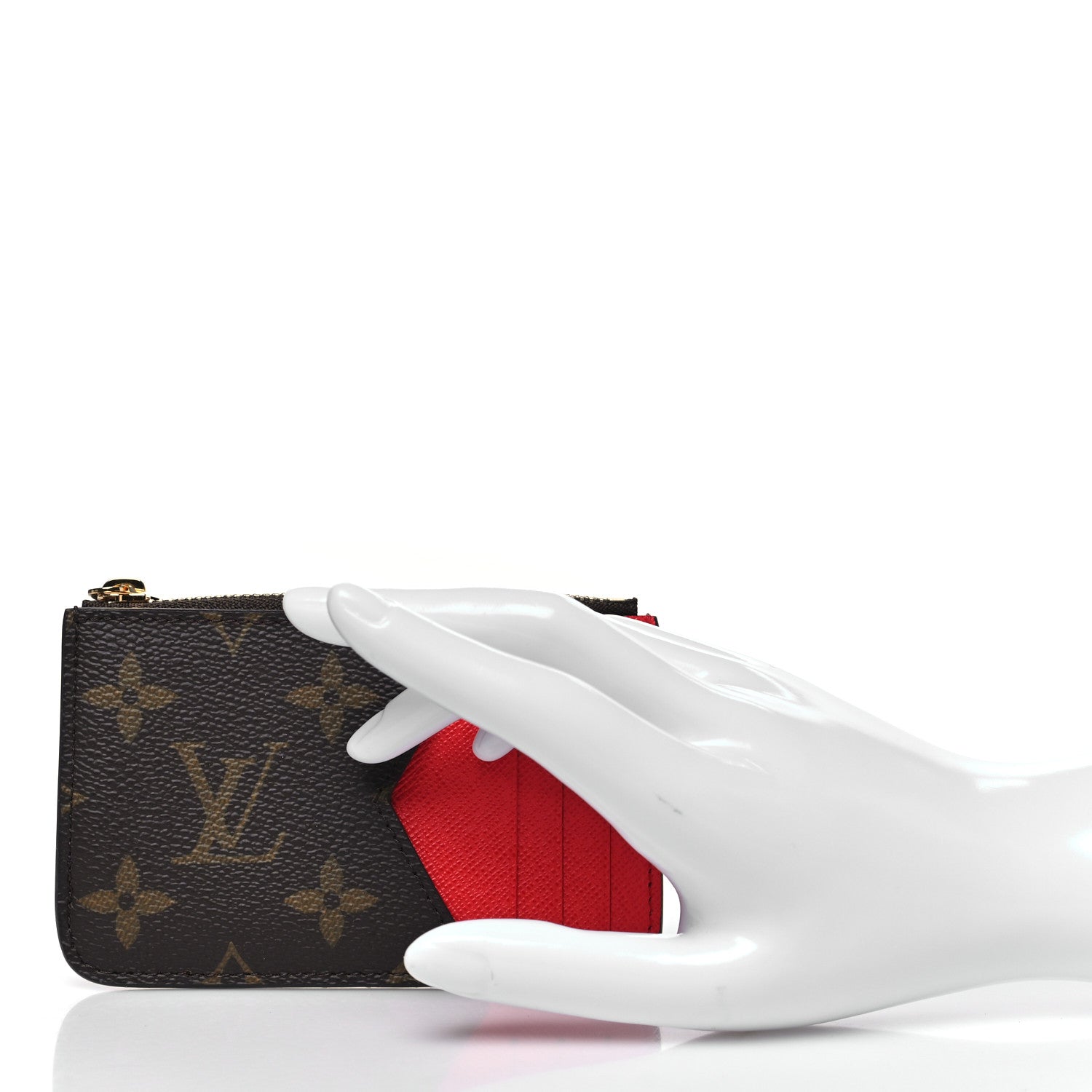 Louis Vuitton Monogram Zipped Romy Card Holder Red 1828916