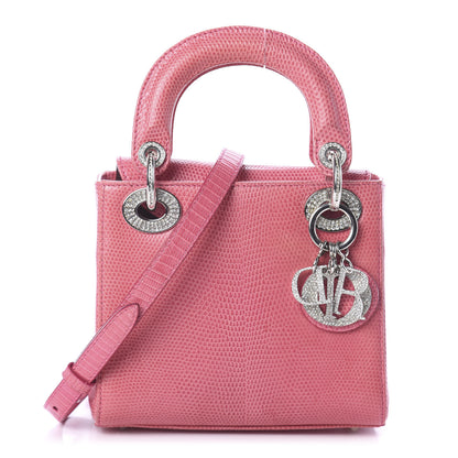 Christian Dior Lizard Swarovski Crystal Mini Lady Dior Pink 1 of 9