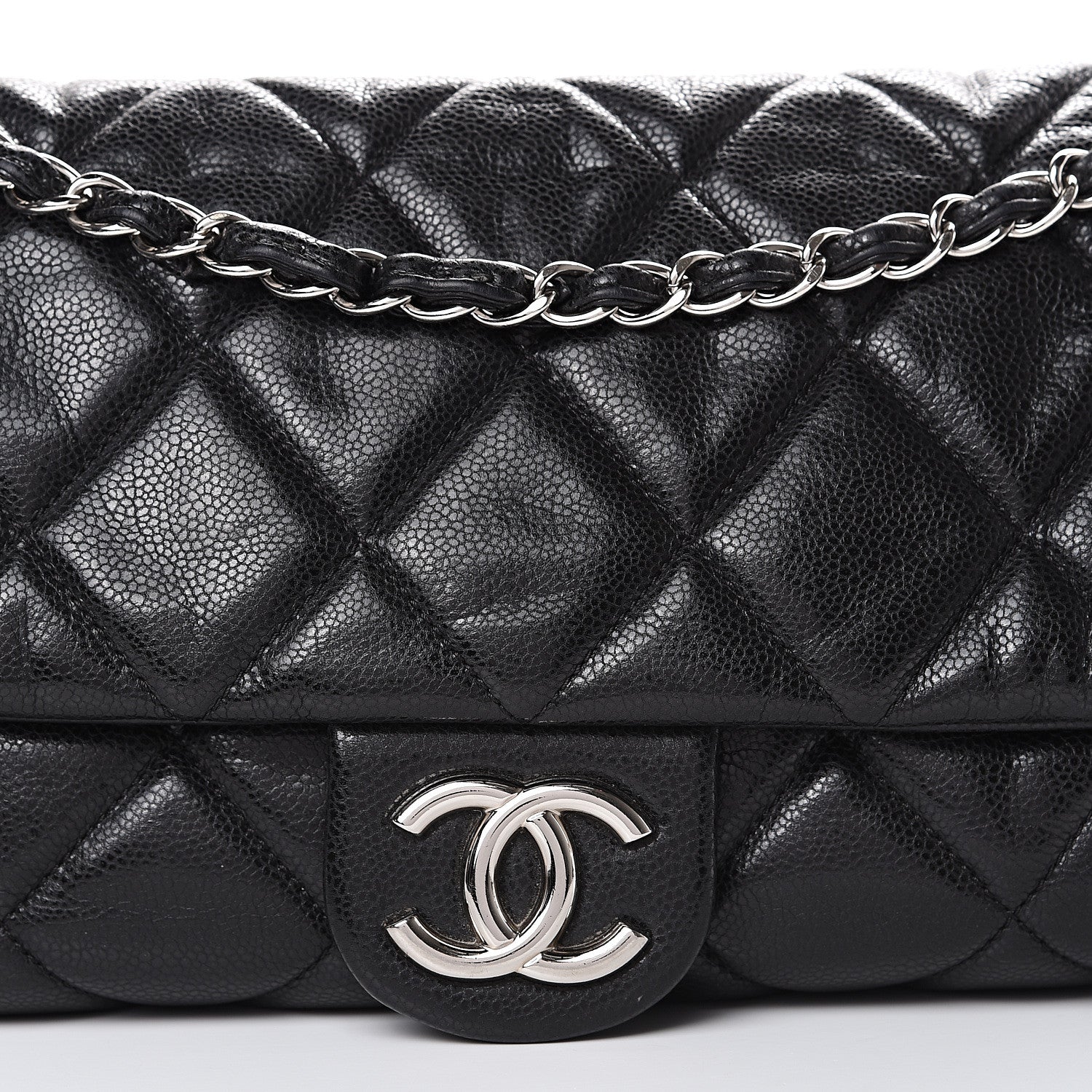 Chanel Glazed Caviar Medium Nature Flap Bag Black 11 of 15