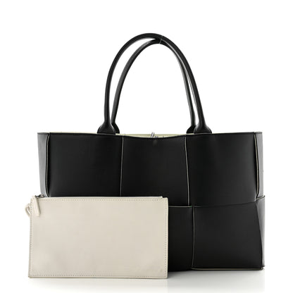 Bottega Veneta Nappa Maxi Intrecciato Arco Tote Black White 3 of 12