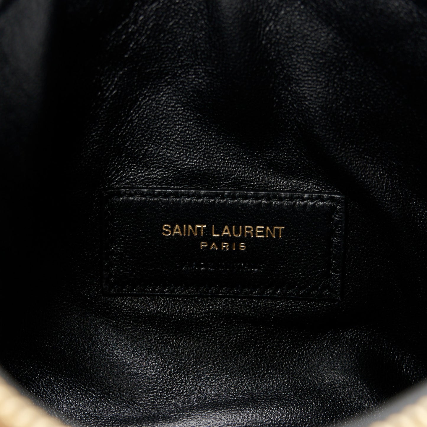 Lambskin Quilted Gaby Zipped Pouch Dark Cork