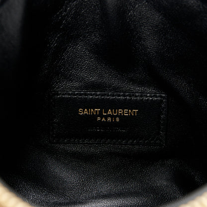 Saint Laurent Lambskin Quilted Gaby Zipped Pouch Dark Cork 6 of 9