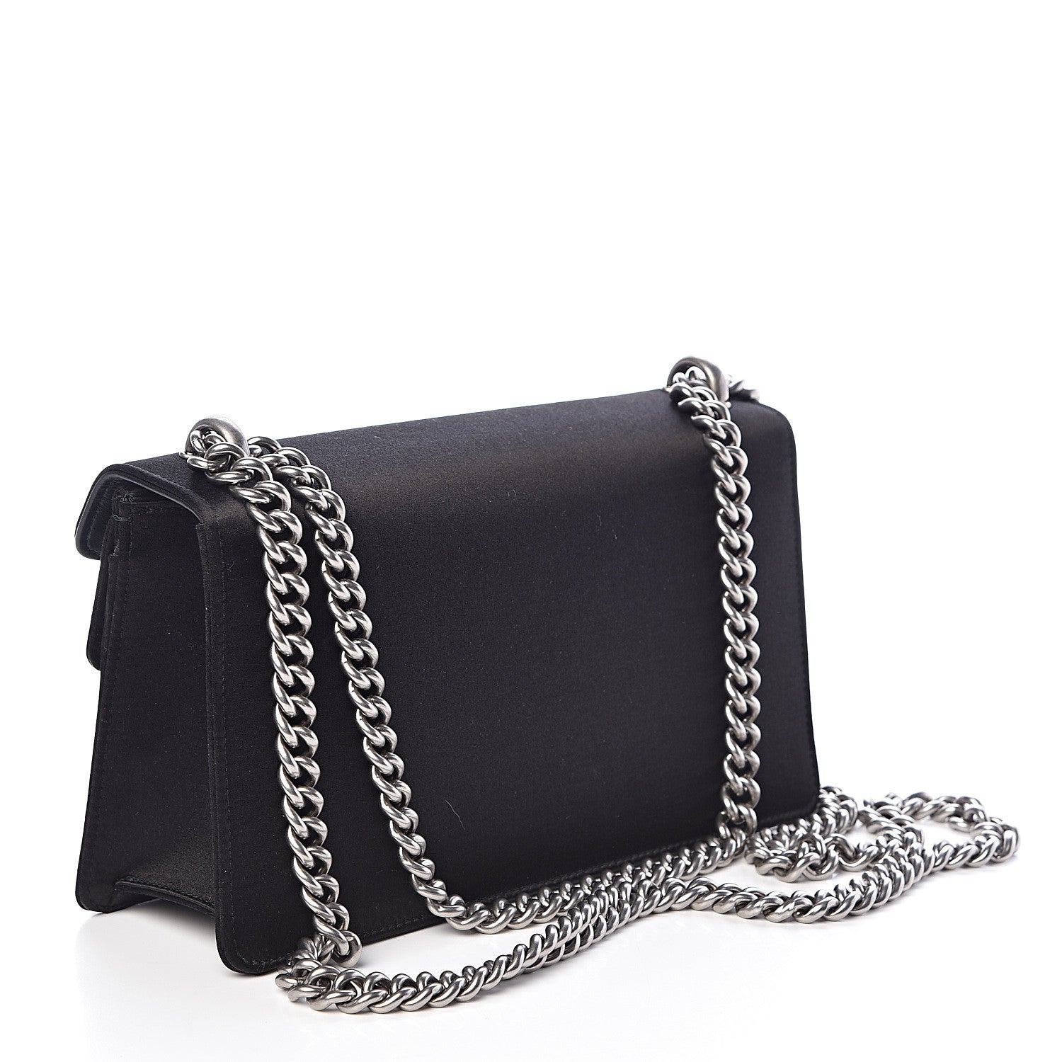 Gucci Satin Silk Crystal Small Dionysus Shoulder Bag Black Black Diamond 3 of 10