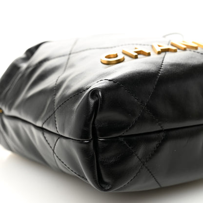 Chanel Shiny Calfskin Quilted Mini Chanel 22 Black 9 of 10
