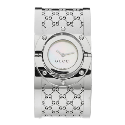 Gucci Stainless Steel Mother of Pearl 33mm Twirl Quartz Watch 1 of 4