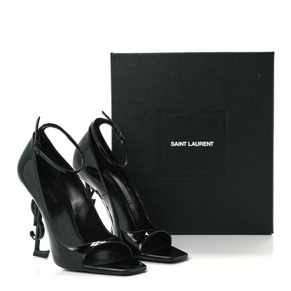 Saint Laurent Patent Calfskin Opyum 110 Sandals 41 Black 11 of 11