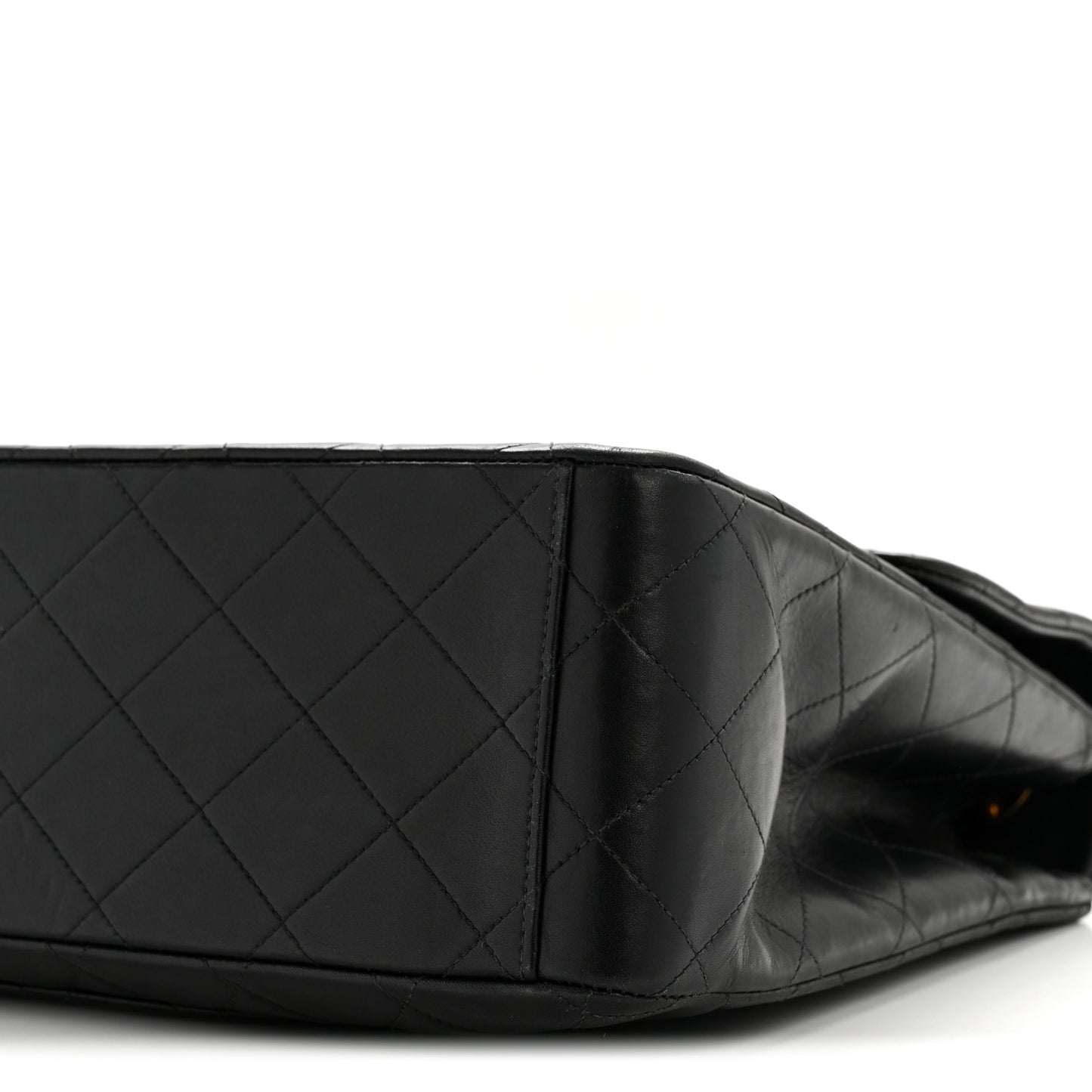 Lambskin Quilted XL Jumbo Single Flap Black