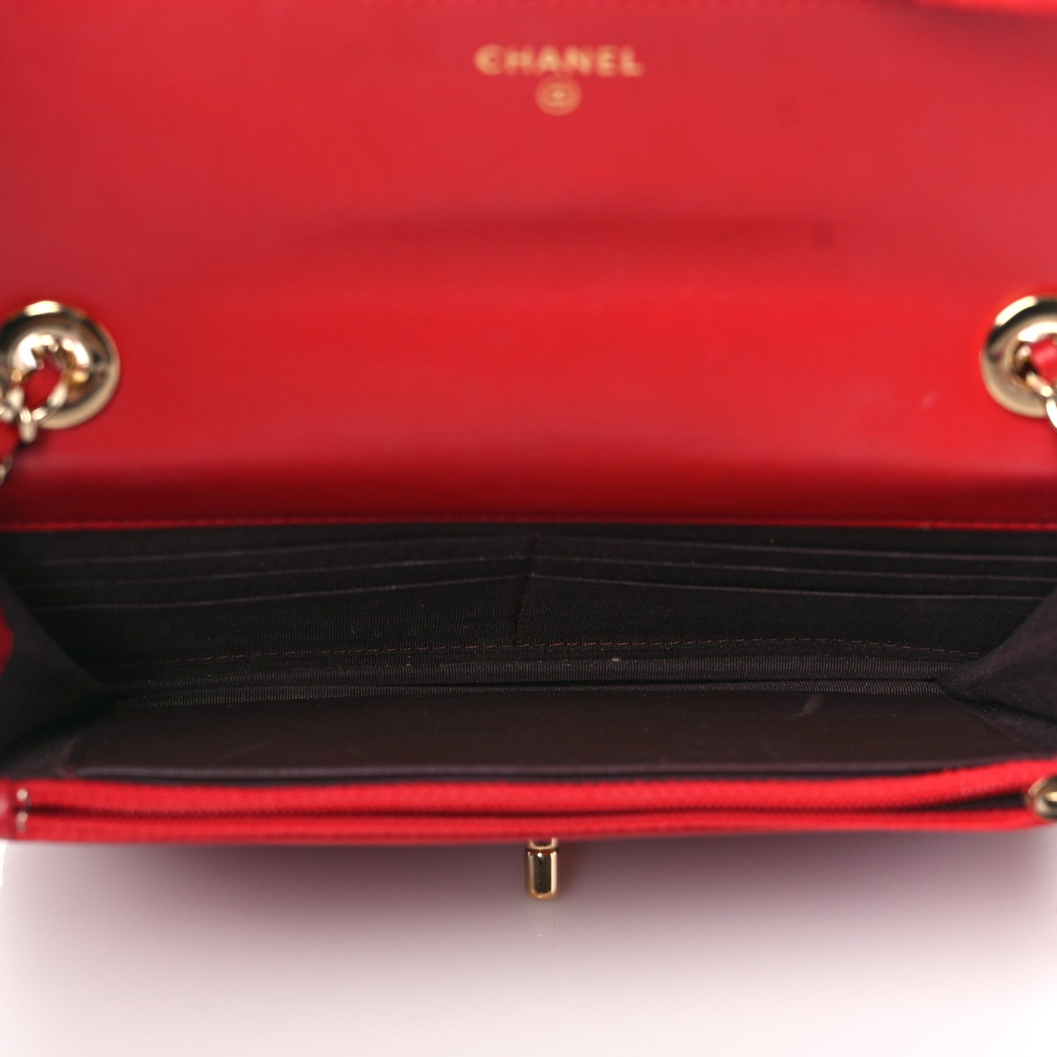 Chanel Lambskin Quilted Trendy CC Wallet On Chain WOC Red 5 of 12