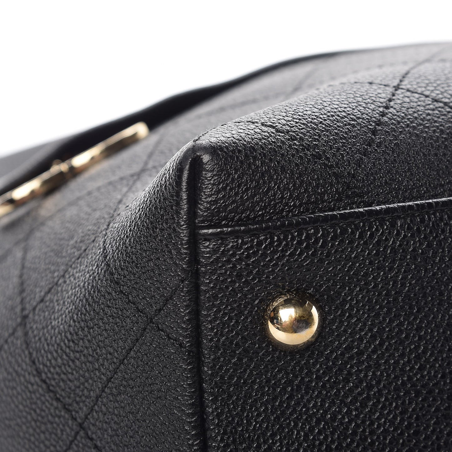 Crumpled Grained Calfskin Zip and Carry Shopping Tote Black